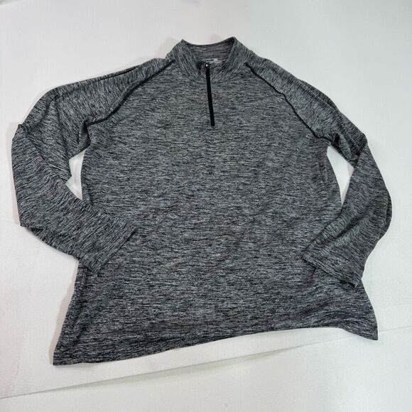 Under Armour Shirt Mens Large Gray Heathered Long Sleeve 1/4 Zip Pullover Loose - Picture 1 of 8